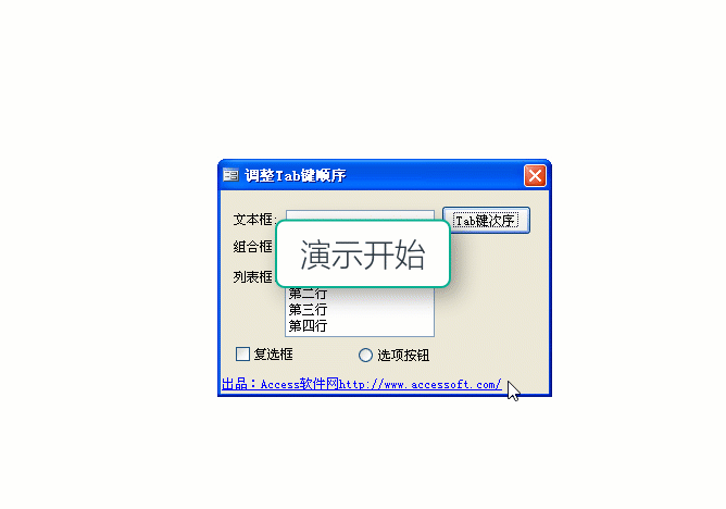Access示例-调整tab键 Access示例-调整tab键